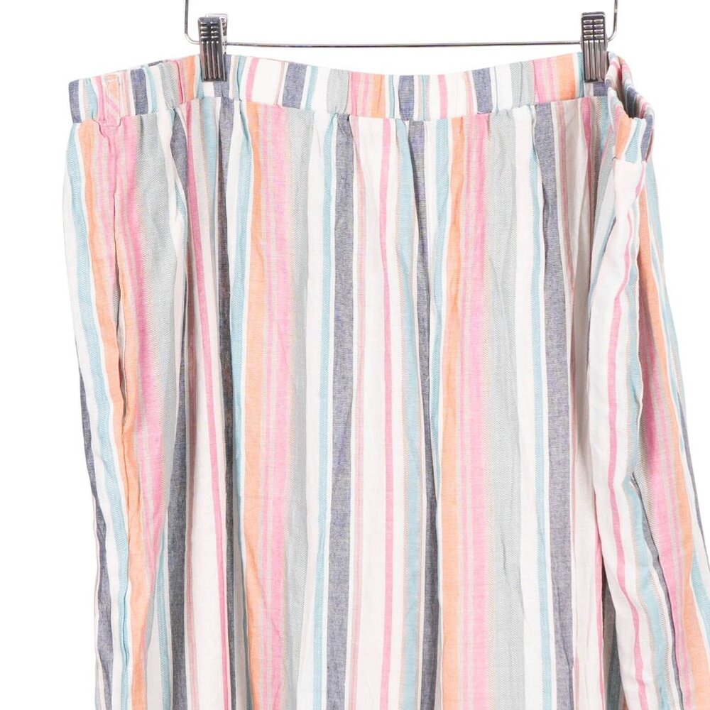 Emery Rose Pajama Lounge Set 5XL Womens NEW Striped Short Sleeve Cream Pink Blue - Picture 8 of 11